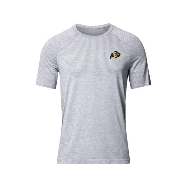 A heather gray breathable short sleeve tee, with a C-U Buffalo logo on the left chest.